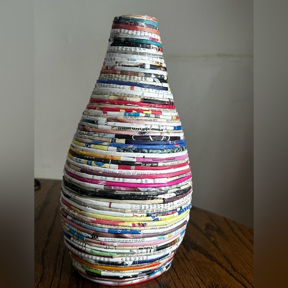 Other - Vintage Vietnamese Magazine Rolled Decorative Vase